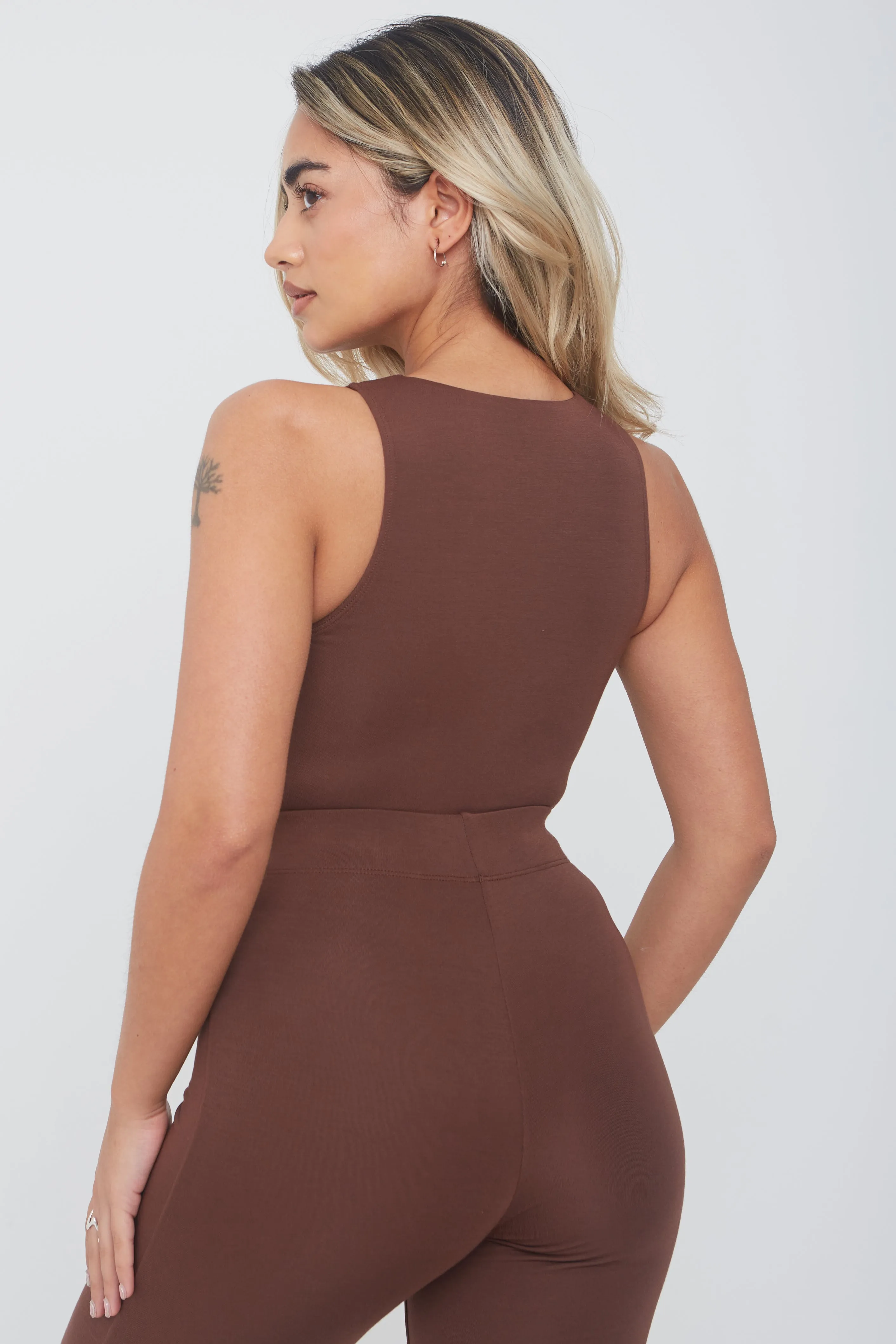 365 HIGH NECK SLEEVELESS BODYSUIT - CHOCOLATE sold by TALA product image thumbnail 5