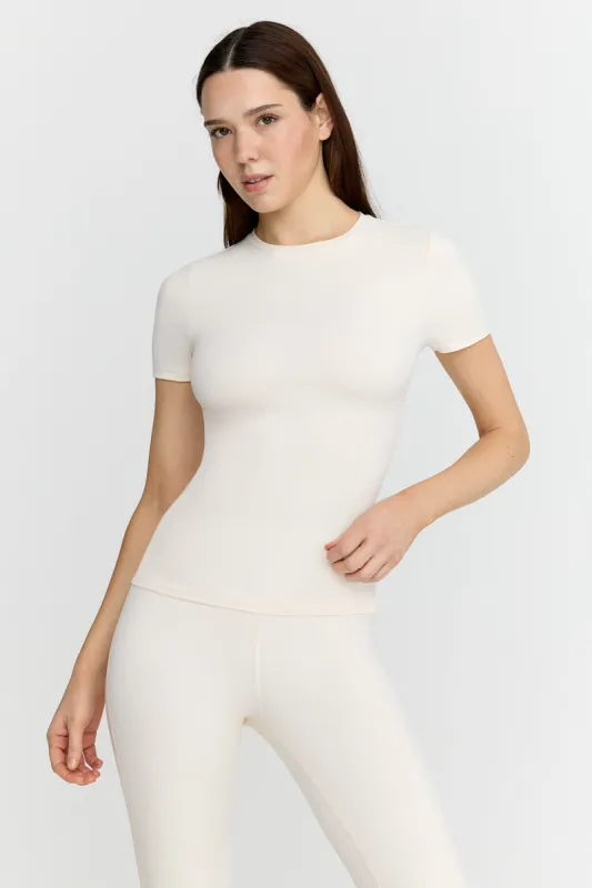 DayFlex Essential Full Length T-Shirt - Buttermilk sold by TALA