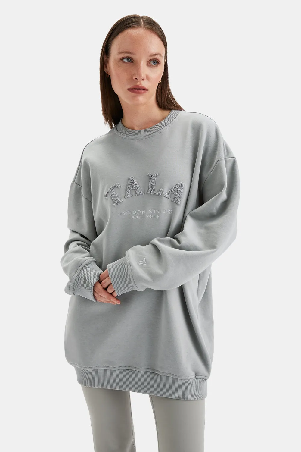TALA STUDIO OVERSIZED LONGLINE SWEATSHIRT- SOFT SAGE sold by TALA