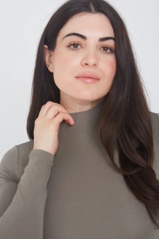 365 MOCK NECK LONG SLEEVE BODYSUIT - VINTAGE KHAKI sold by TALA