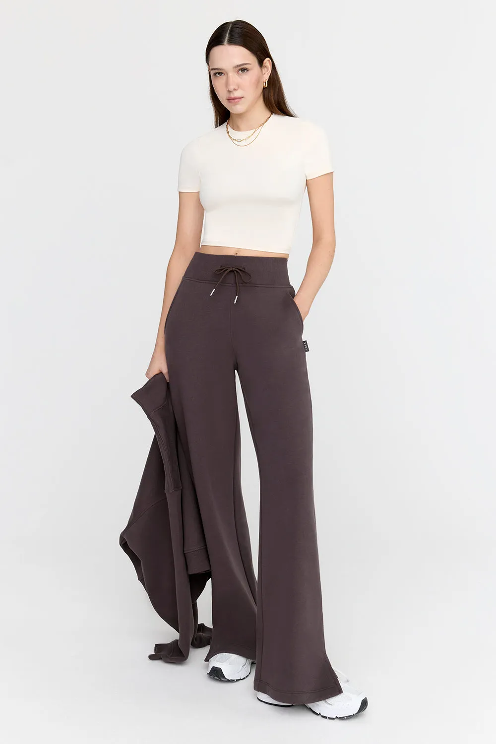 EVERYDAY WIDE LEG JOGGER - COOL ESPRESSO sold by TALA