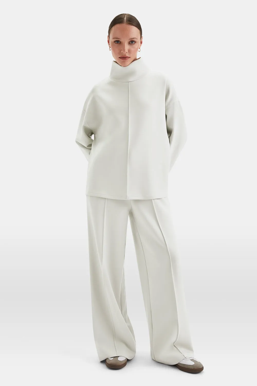 SoftSmart Funnel Neck Sweatshirt - Ecru sold by TALA product image thumbnail 3