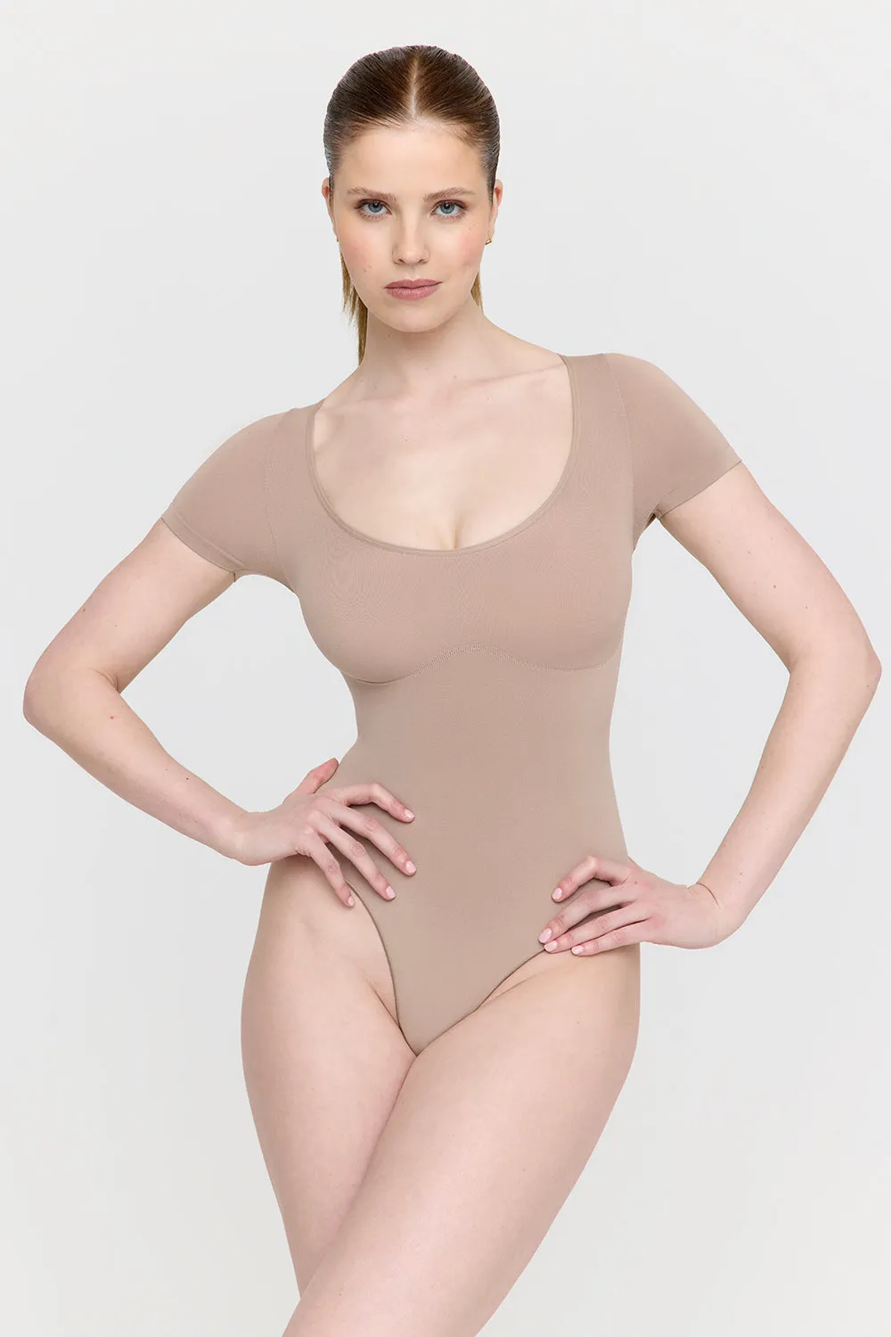 365 Contour Short Sleeve Bodysuit - Cappuccino sold by TALA product image thumbnail 2
