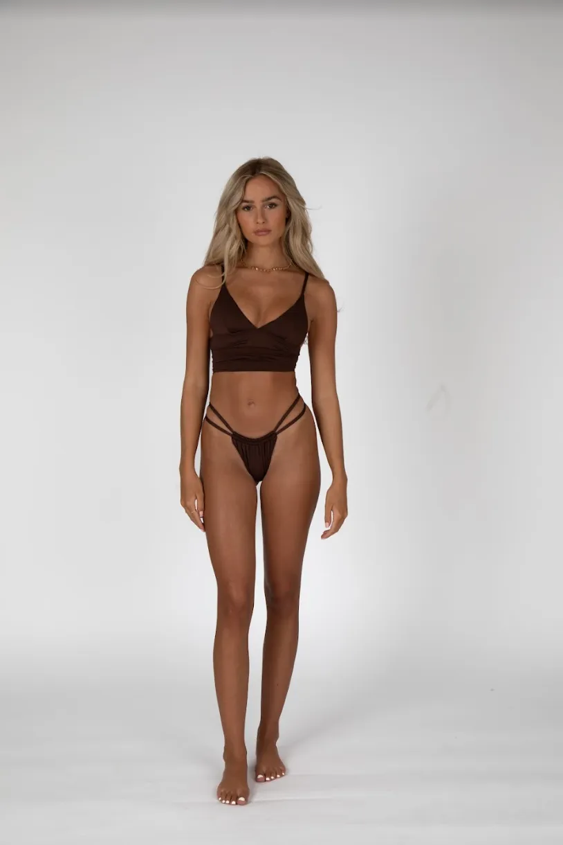 SANTORINI TRIANGLE BIKINI TOP - COCOA BROWN sold by TALA product image thumbnail 4