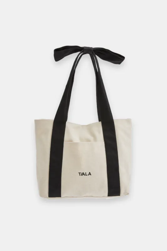 TALA BOW HANDLE TOTE BAG - NEUTRAL made by TALA