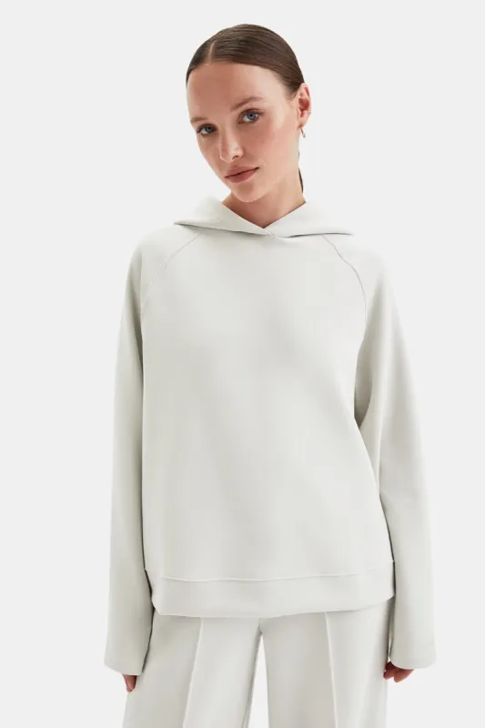 SoftSmart Flared Sleeve Hoodie - Ecru sold by TALA