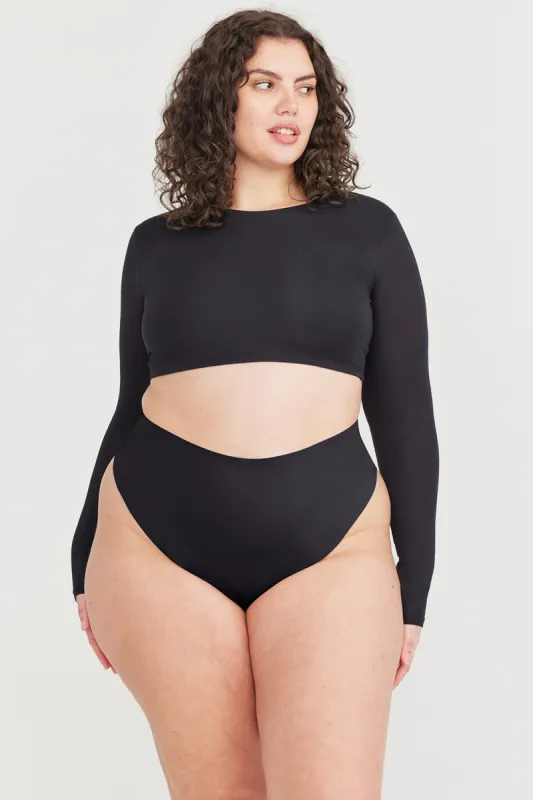 NO VPL HIGH WAISTED THONG - SHADOW BLACK sold by TALA