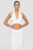 Algarve Linen Blend Multiway Halter Crop Top - Coconut Milk sold by TALA