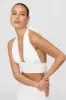 Algarve Linen Blend Multiway Halter Crop Top - Coconut Milk sold by TALA
