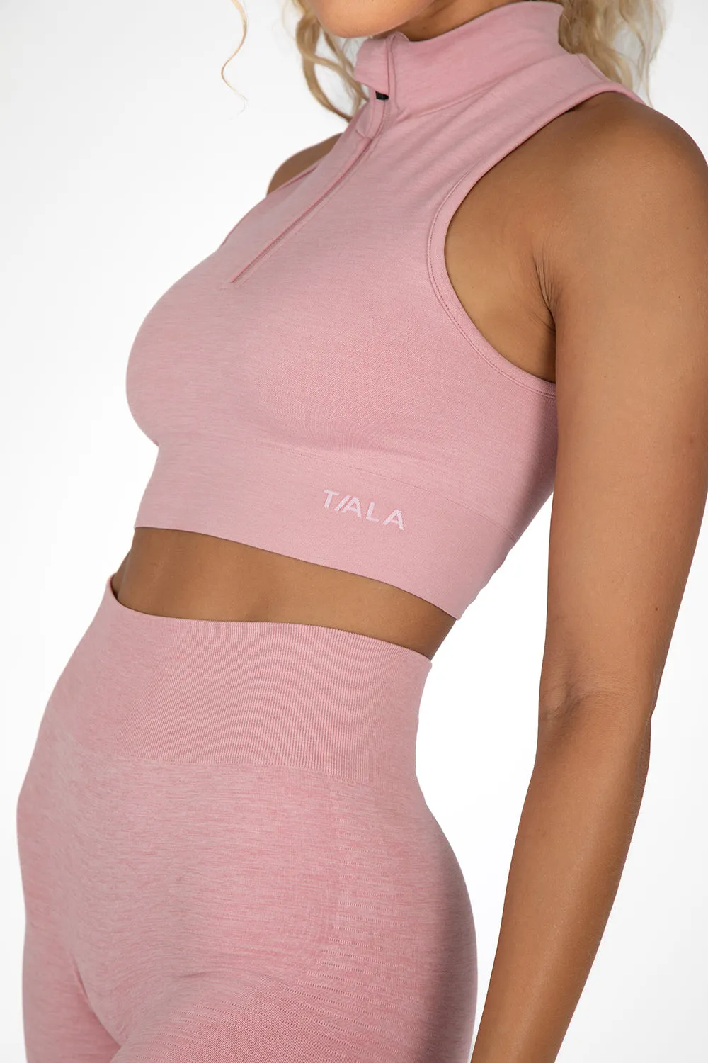 SCULPT SEAMLESS ZAHARA SPORTS BRA - BLUSH PINK MARL sold by TALA product image thumbnail 3