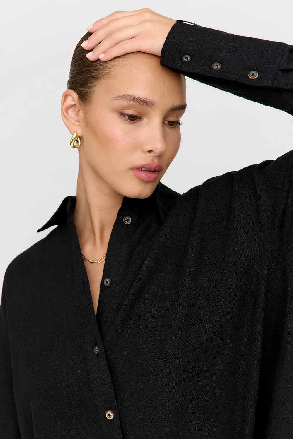 The Essential Linen Shirt - Shadow Black sold by TALA product image thumbnail 3