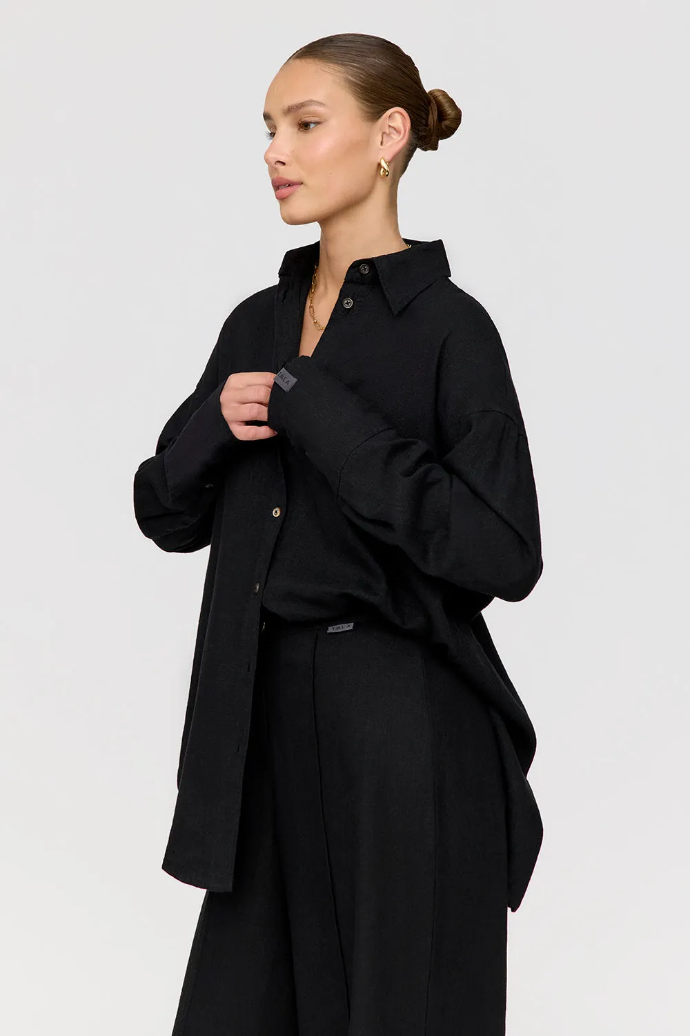 The Essential Linen Shirt - Shadow Black sold by TALA product image thumbnail 2