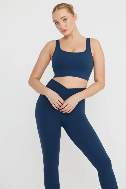 DAYFLEX SQUARE NECK SPORTS BRA - SEA BLUE sold by TALA