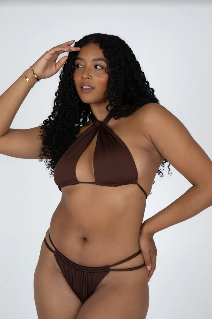SIENNA HIGH LEG RUCHED BIKINI BOTTOM - COCOA BROWN sold by TALA product image thumbnail 5