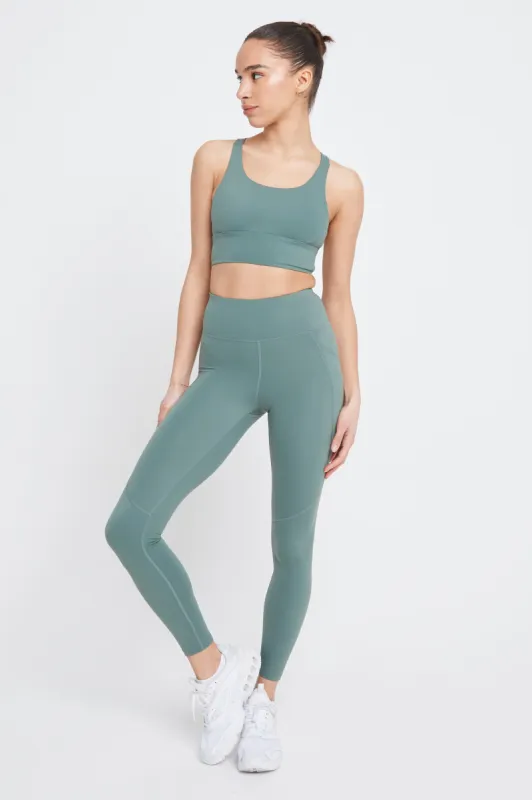 SKINLUXE HIGH WAISTED SIDE POCKET LEGGING - LEAF GREEN sold by TALA