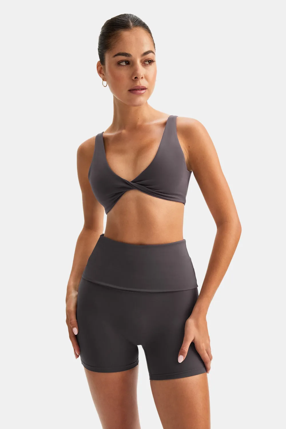 DayFlex Twist Front Sports Bra - Cool Espresso sold by TALA