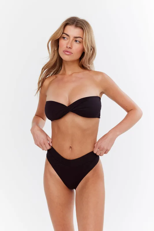 Antibes Multiway Bandeau Bikini Top - Black sold by TALA