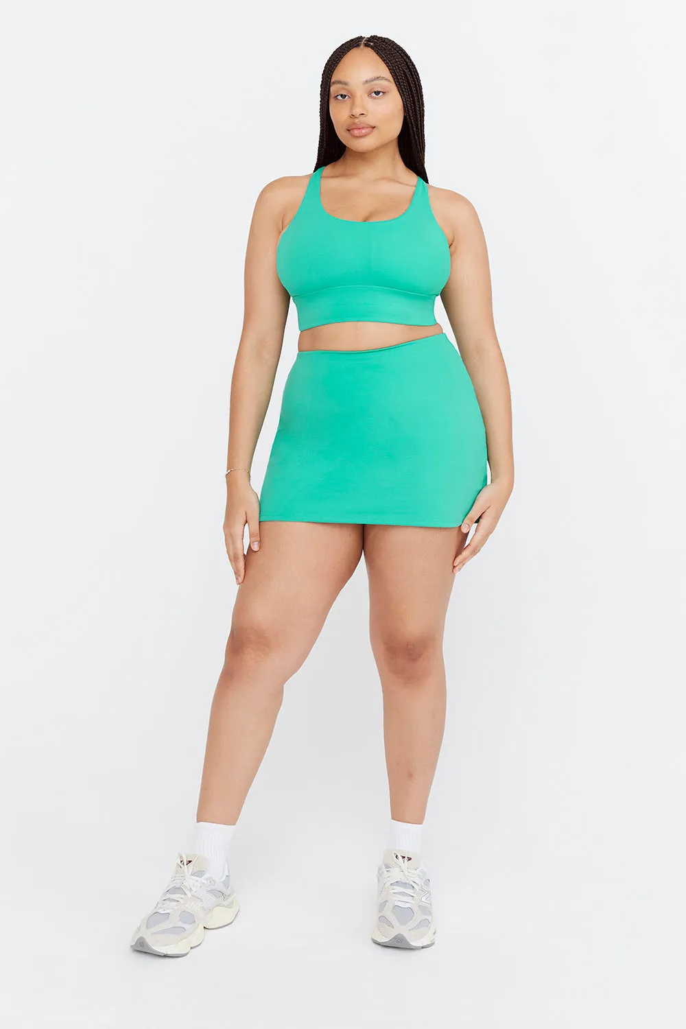 SKINLUXE LONGLINE TANK SPORTS BRA - ALOE GREEN sold by TALA