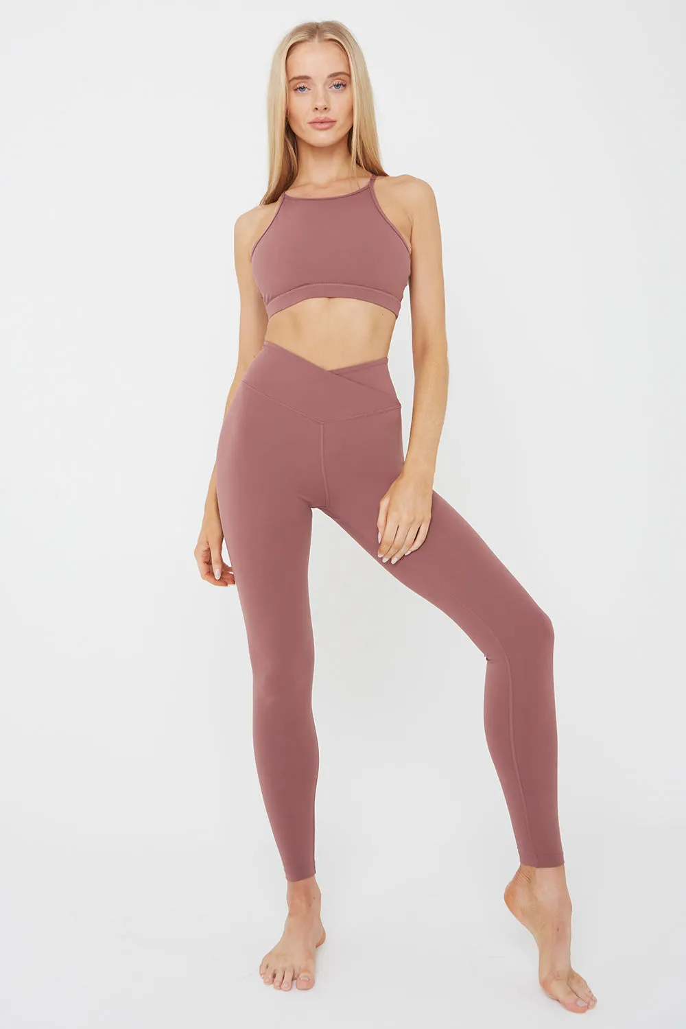 DAYFLEX HIGH NECK KEYHOLE SPORTS BRA - DESERT ROSE sold by TALA product image thumbnail 4