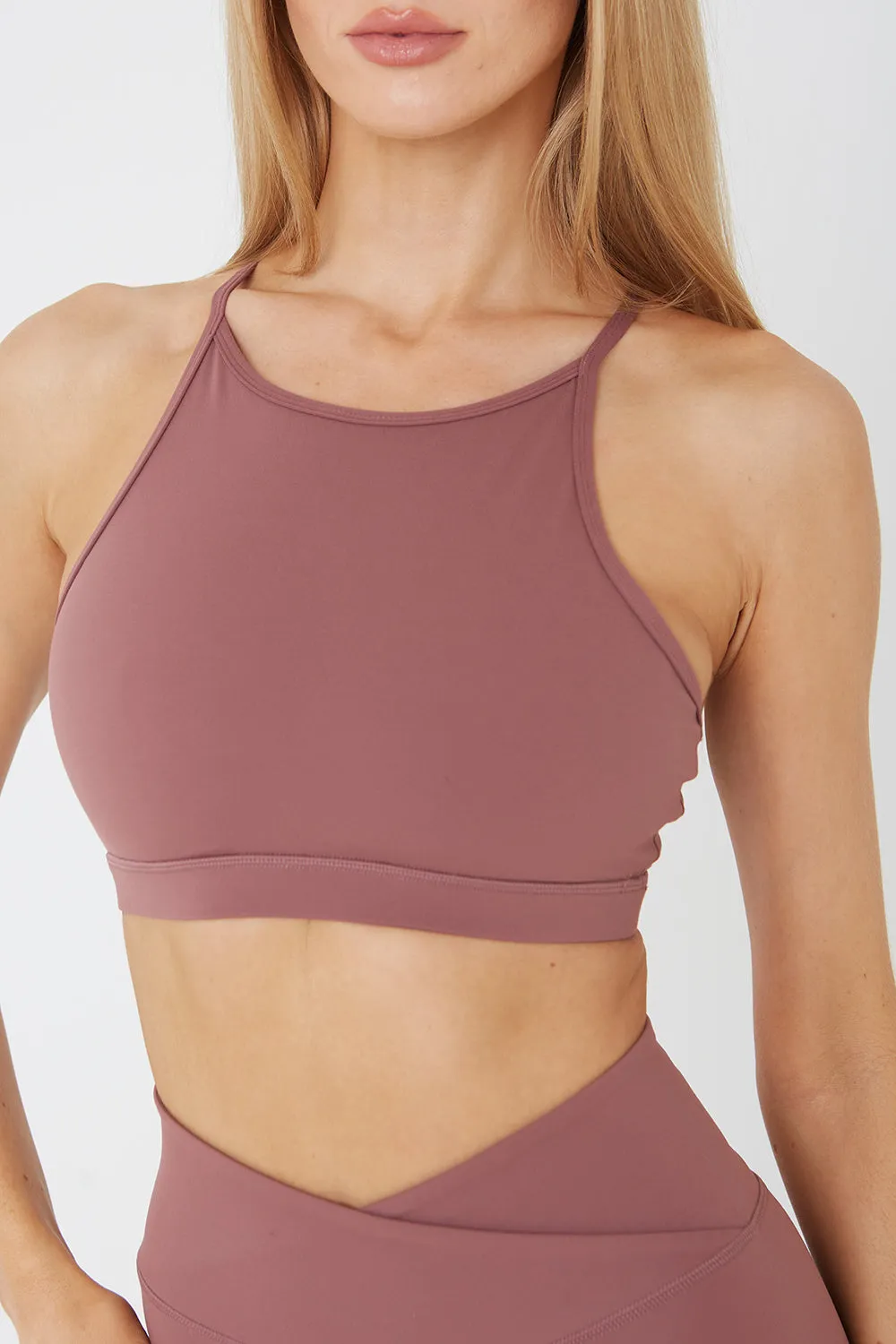 DAYFLEX HIGH NECK KEYHOLE SPORTS BRA - DESERT ROSE sold by TALA product image thumbnail 3