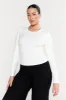 365 SCULPTING LOUNGE LONG SLEEVE TOP - COCONUT MILK sold by TALA