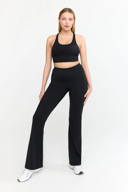 SkinLuxe High Waisted Flared Legging - Shadow Black sold by TALA
