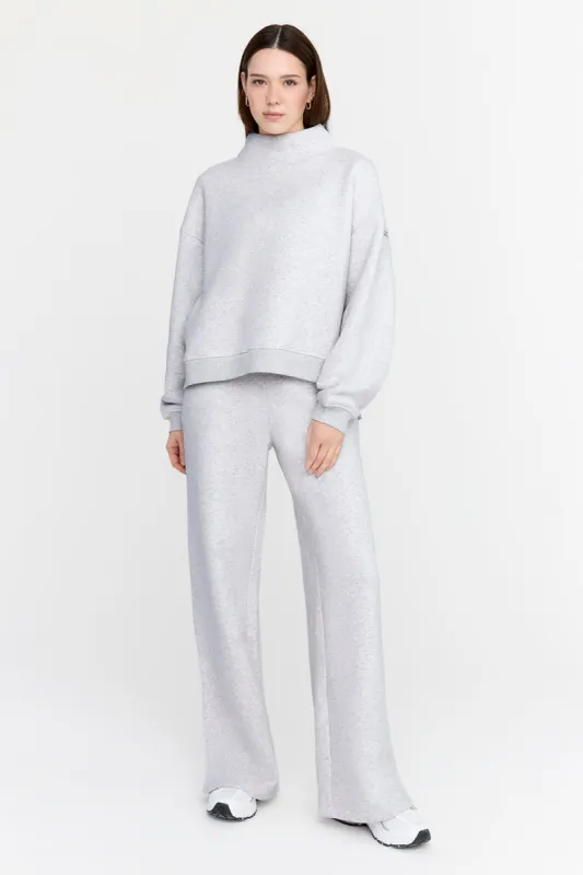 EVERYDAY LOOSE HEM MOCK NECK SWEATSHIRT - GREY MARL sold by TALA