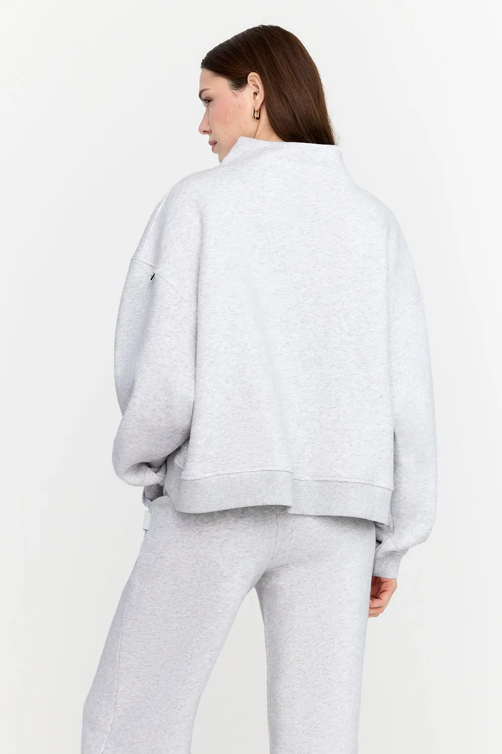 EVERYDAY LOOSE HEM MOCK NECK SWEATSHIRT - GREY MARL sold by TALA product image thumbnail 3