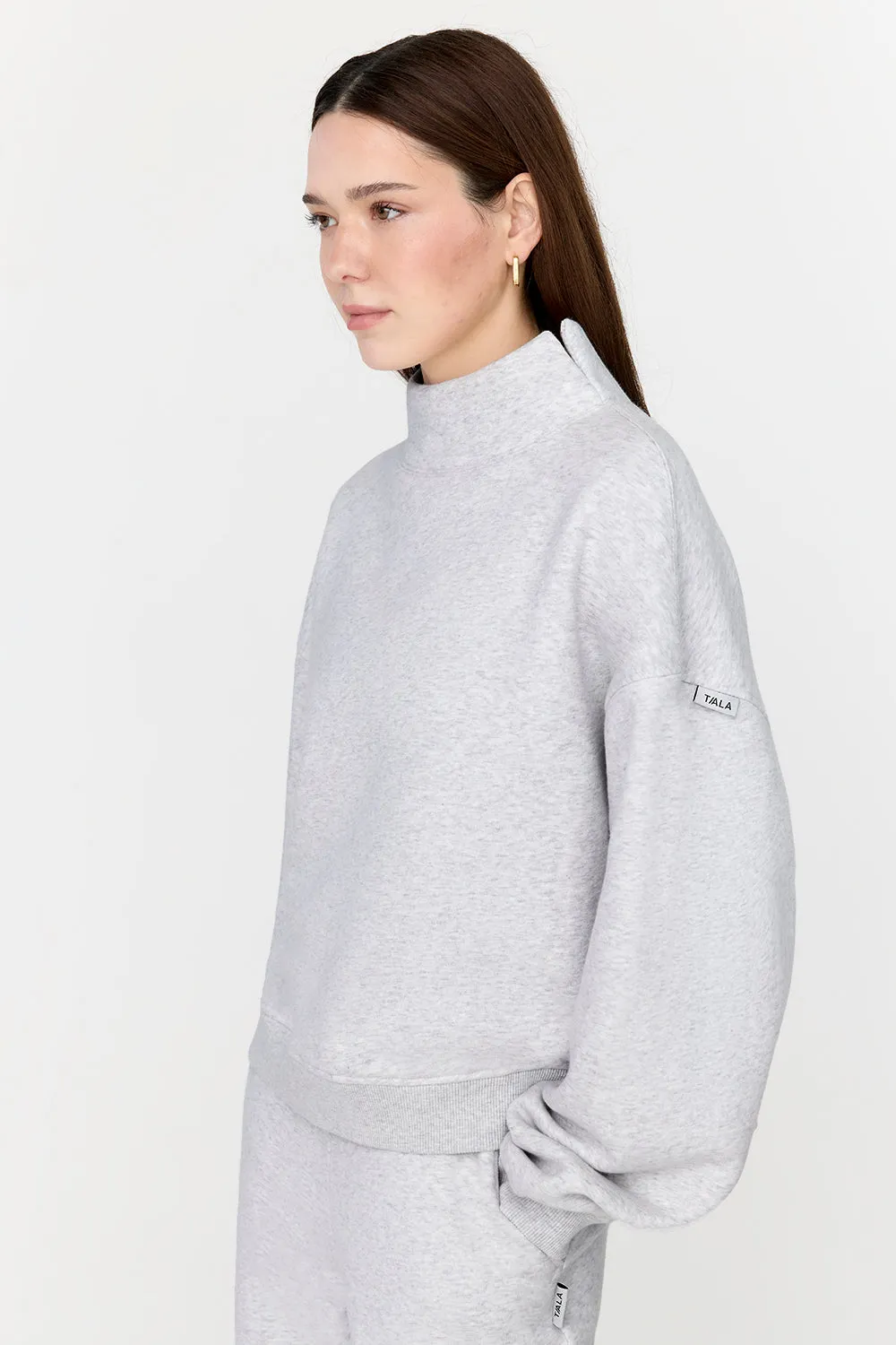 EVERYDAY LOOSE HEM MOCK NECK SWEATSHIRT - GREY MARL sold by TALA product image thumbnail 2