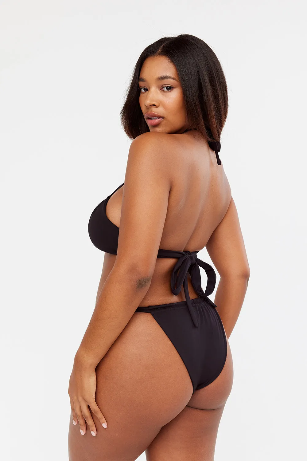 SIENNA HIGH LEG RUCHED BIKINI BOTTOM - BLACK sold by TALA product image thumbnail 3
