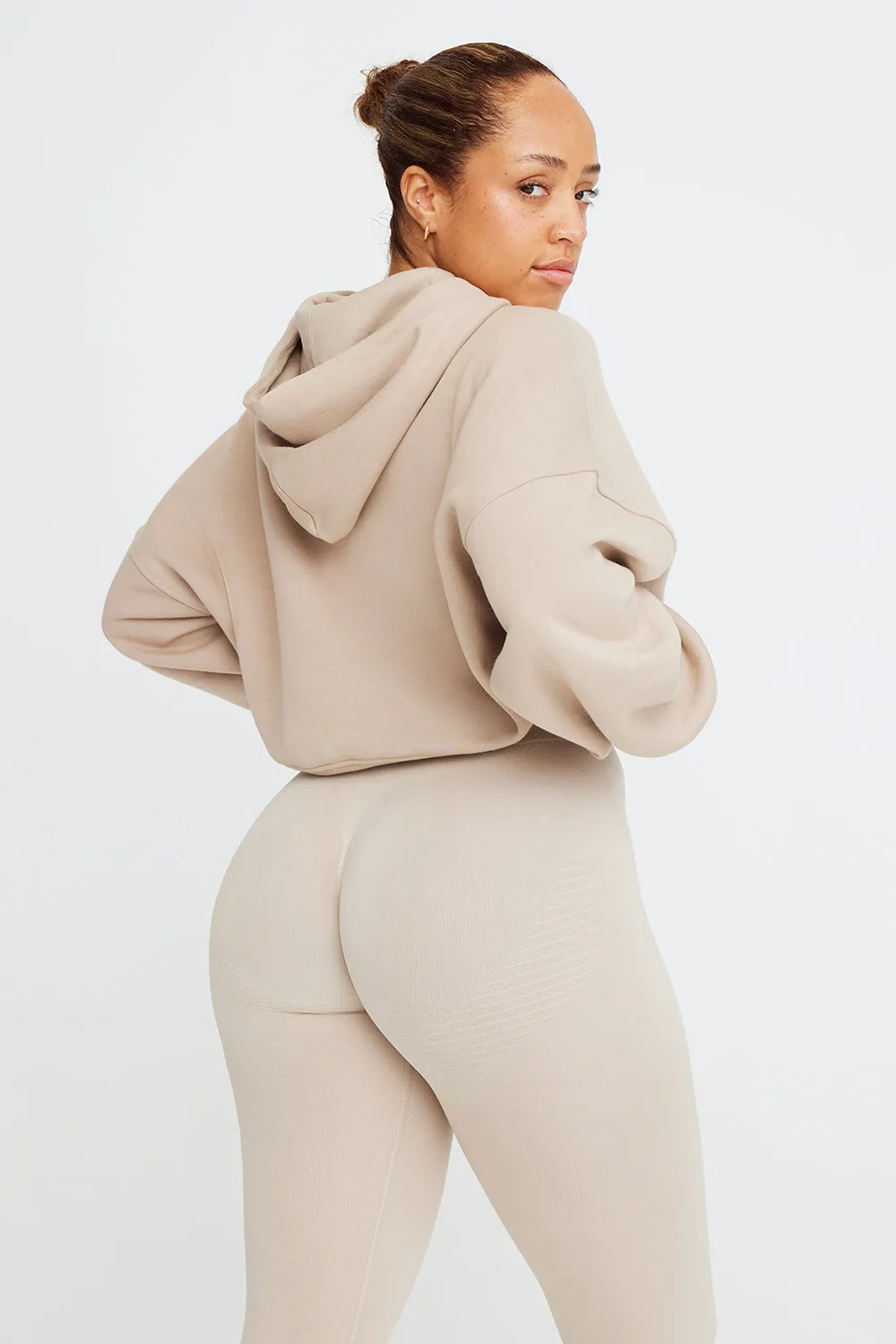 CROPPED ZIP THROUGH HOODIE - LATTE sold by TALA product image thumbnail 2