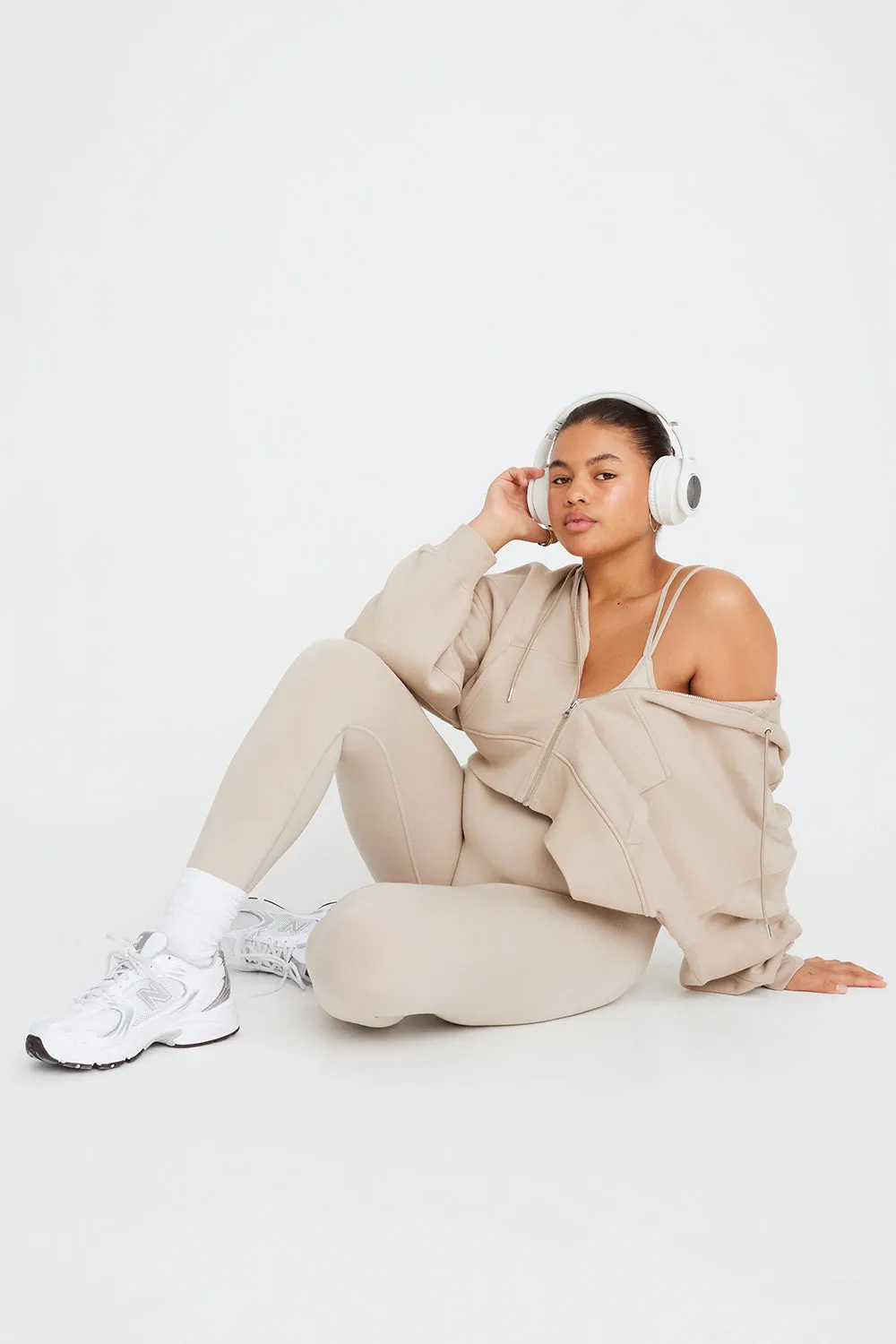 CROPPED ZIP THROUGH HOODIE - LATTE sold by TALA product image thumbnail 3