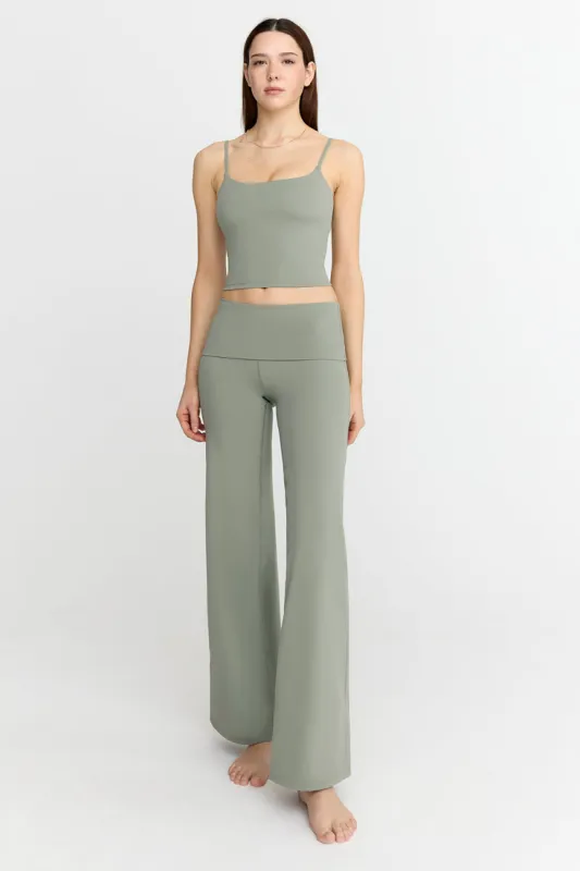 DayFlex Multiway Fold Waist Wide Leg Yoga Pant - Vintage Khaki sold by TALA