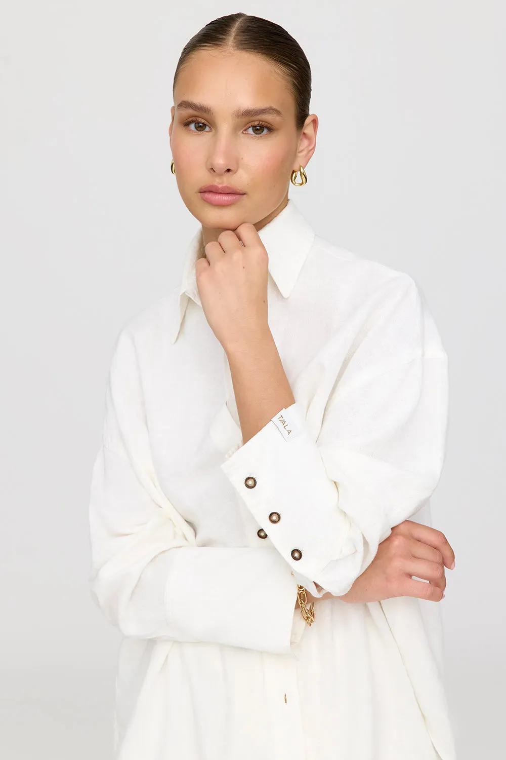 The Essential Linen Shirt - Coconut Milk sold by TALA product image thumbnail 4