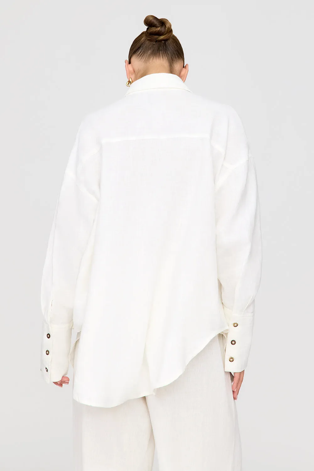 The Essential Linen Shirt - Coconut Milk sold by TALA product image thumbnail 3