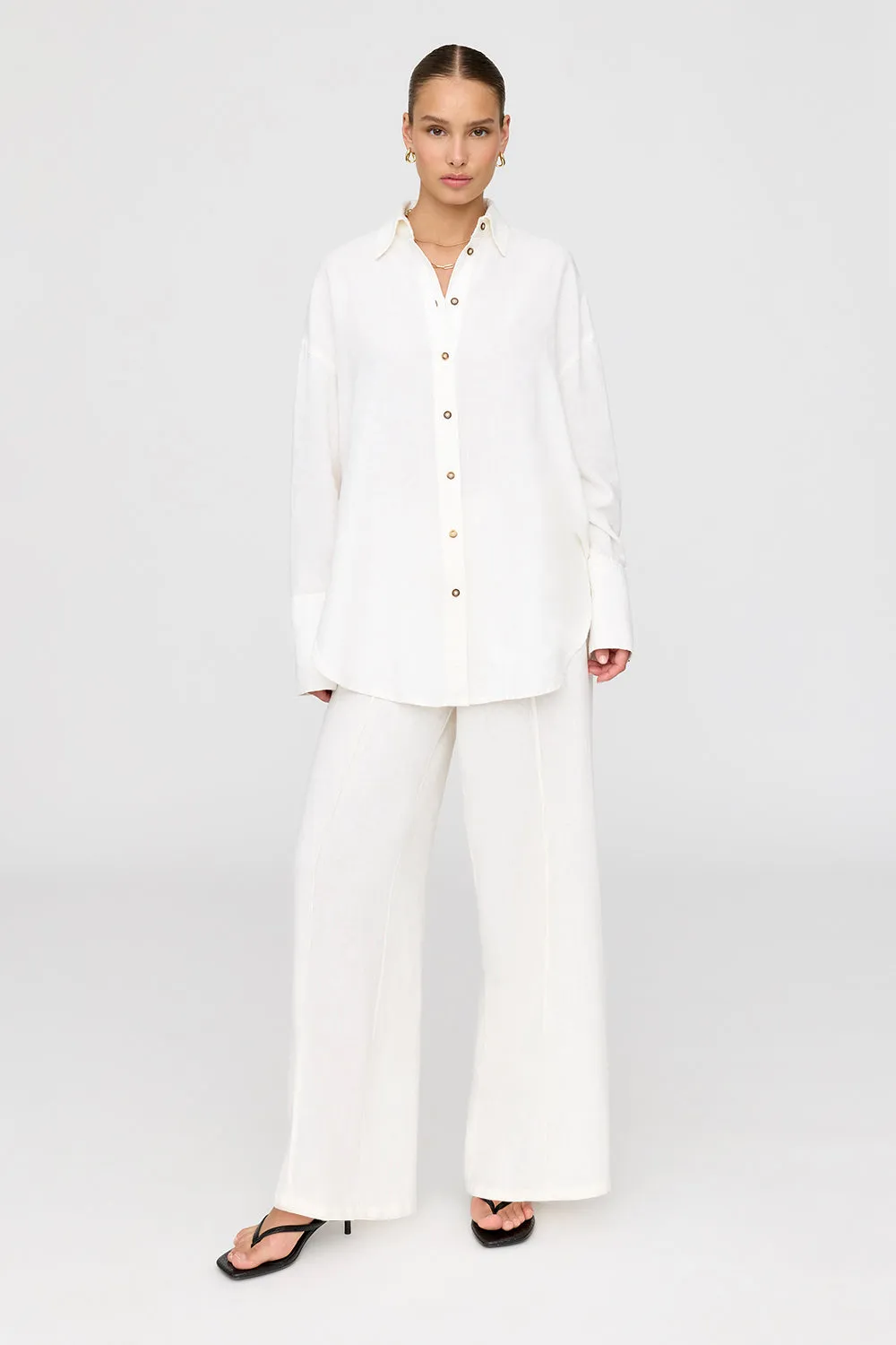 The Essential Linen Shirt - Coconut Milk sold by TALA product image thumbnail 5