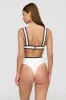 Kos Contrast Trim High Waisted Cheeky Bikini Brief - Coconut Milk And Shadow Black sold by TALA