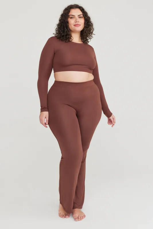 365 LONG SLEEVE CROP TOP - CHOCOLATE sold by TALA