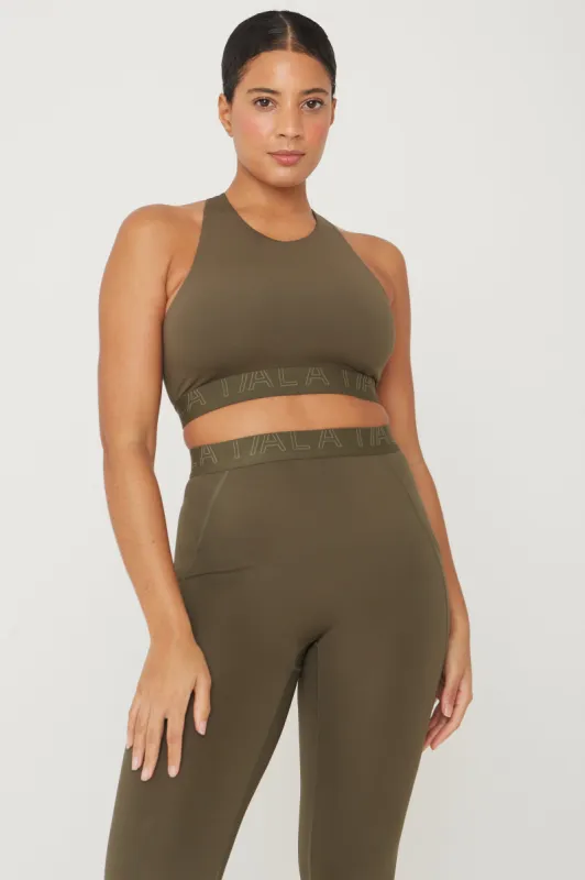 FORMTECH HIGH NECK MULTIWAY SPORTS BRA - KHAKI sold by TALA