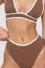 Kos Contrast Trim High Waisted Cheeky Bikini Brief - Terracotta And Coconut Milk sold by TALA