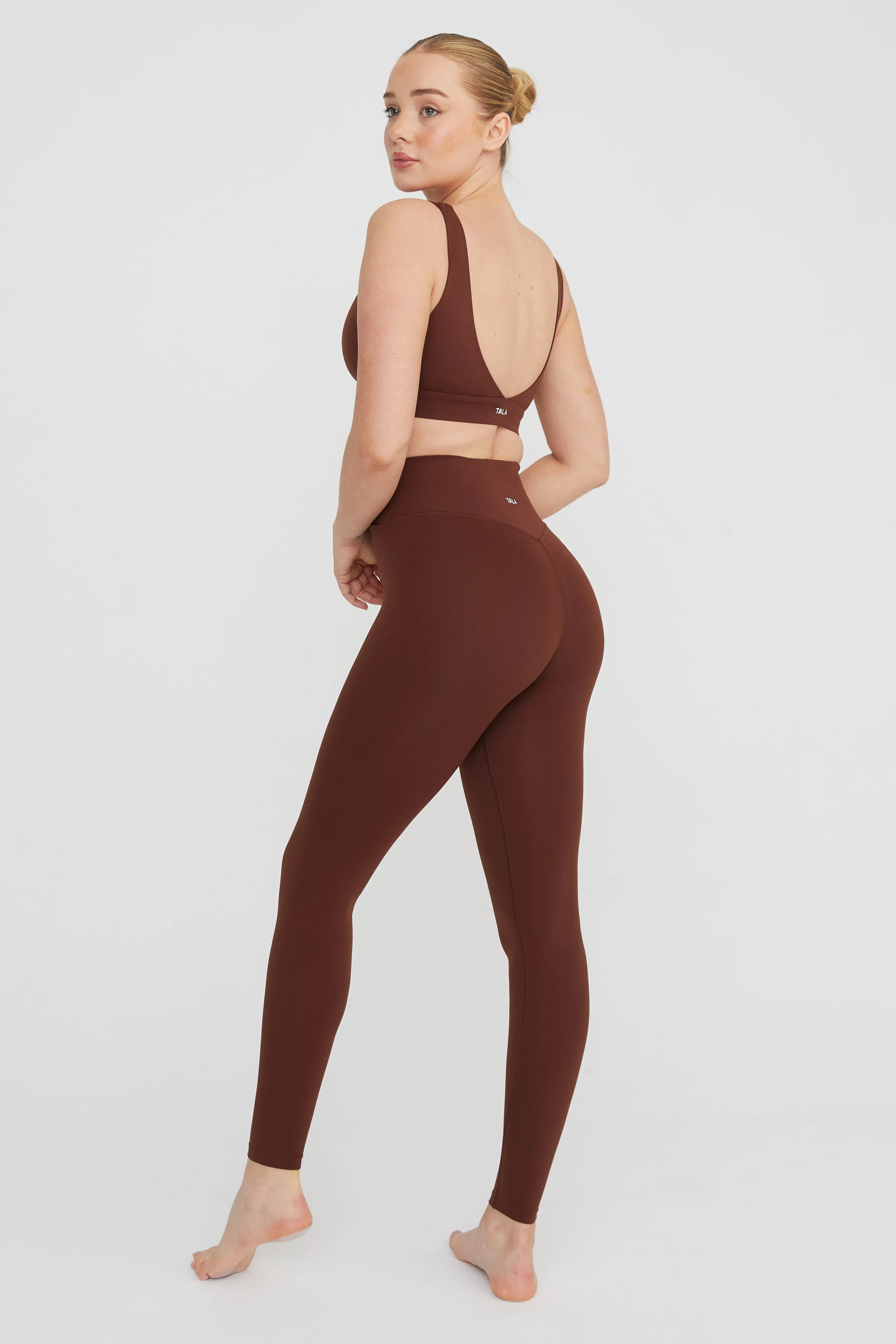 DAYFLEX V NECK SPORTS BRA - WALNUT sold by TALA product image thumbnail 3