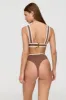Kos Contrast Trim High Waisted Cheeky Bikini Brief - Terracotta And Coconut Milk sold by TALA