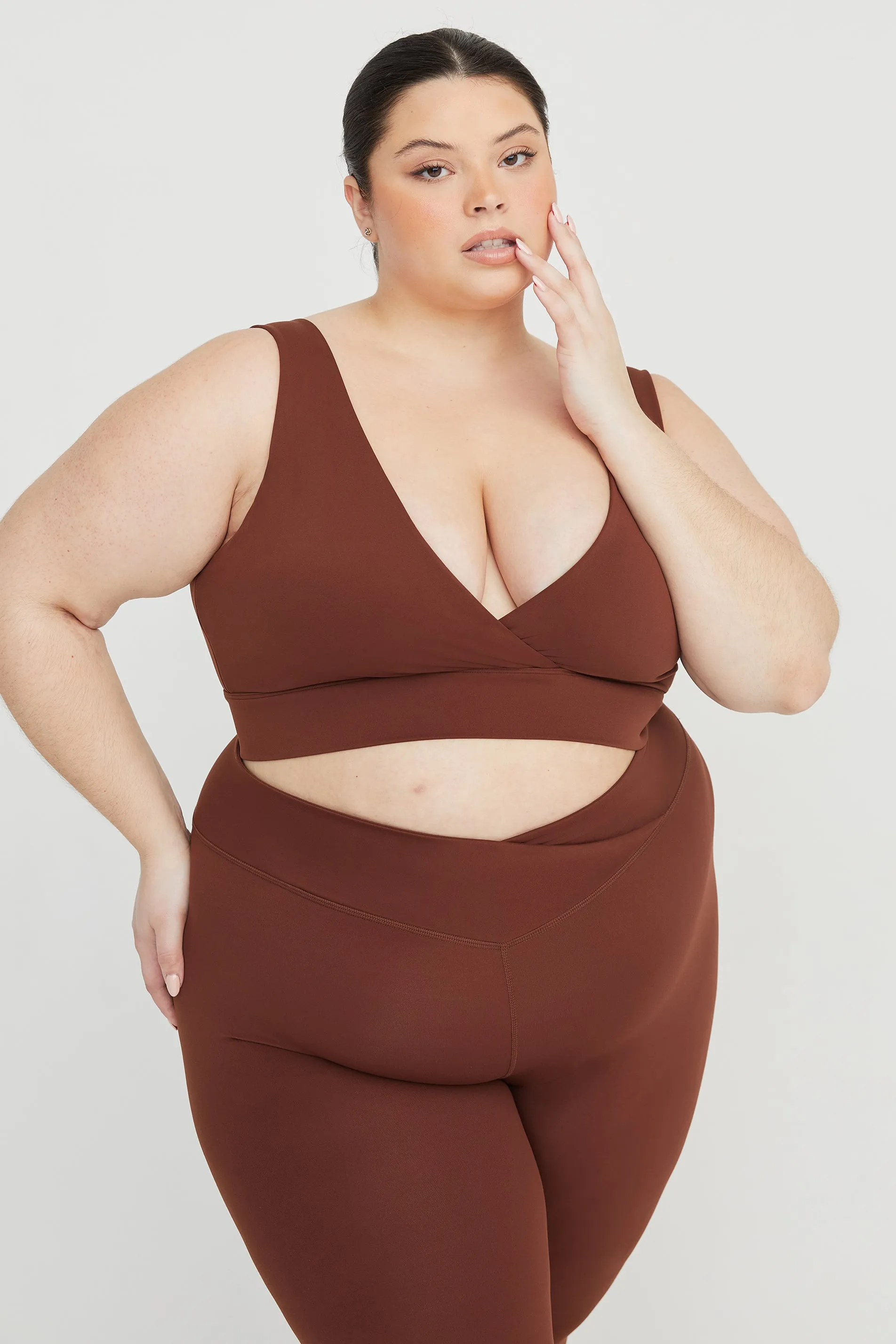 DAYFLEX V NECK SPORTS BRA - WALNUT sold by TALA product image thumbnail 2