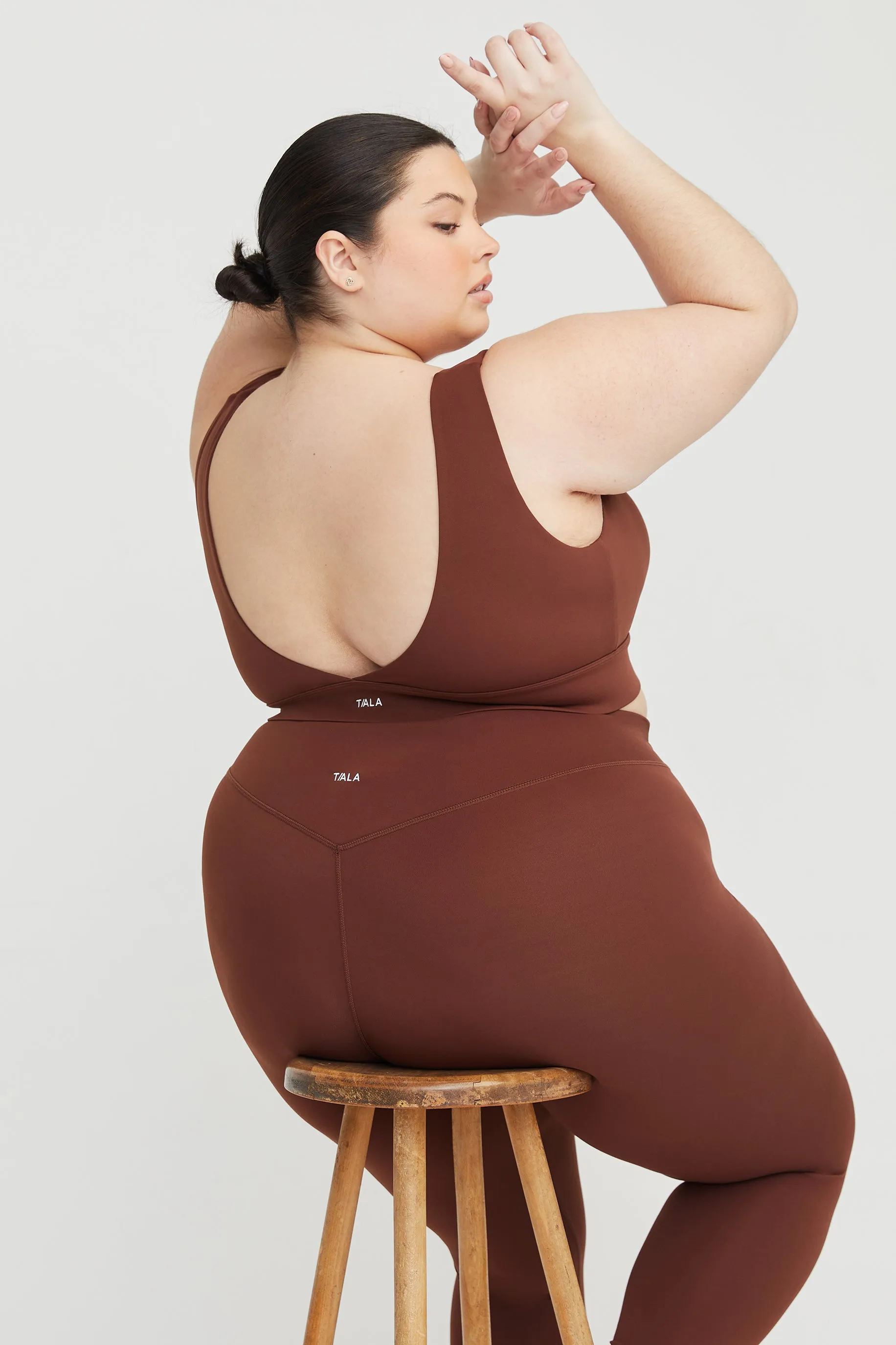 DAYFLEX V NECK SPORTS BRA - WALNUT sold by TALA product image thumbnail 5