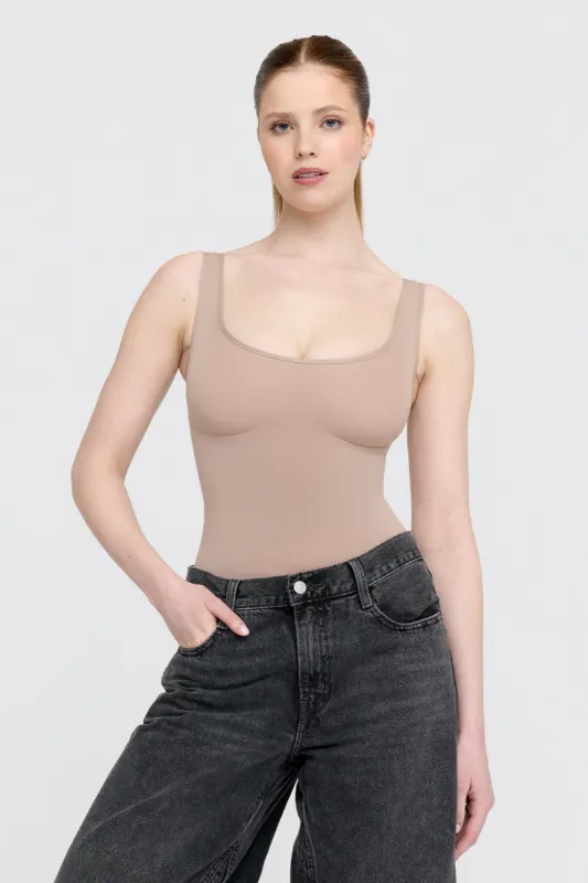 365 Contour Strappy Shaping Bodysuit - Cappuccino sold by TALA