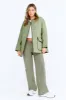 Oversized Reversible Quilted Jacket- Light Olive And Army Green sold by TALA