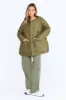 Oversized Reversible Quilted Jacket- Light Olive And Army Green sold by TALA