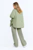 Oversized Reversible Quilted Jacket- Light Olive And Army Green sold by TALA