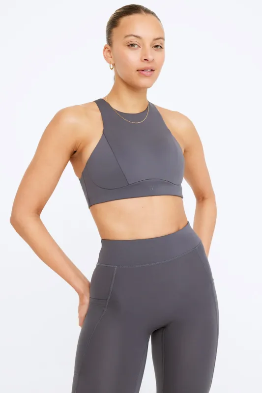 FormTech High Neck Running Sports Bra - Graphite sold by TALA