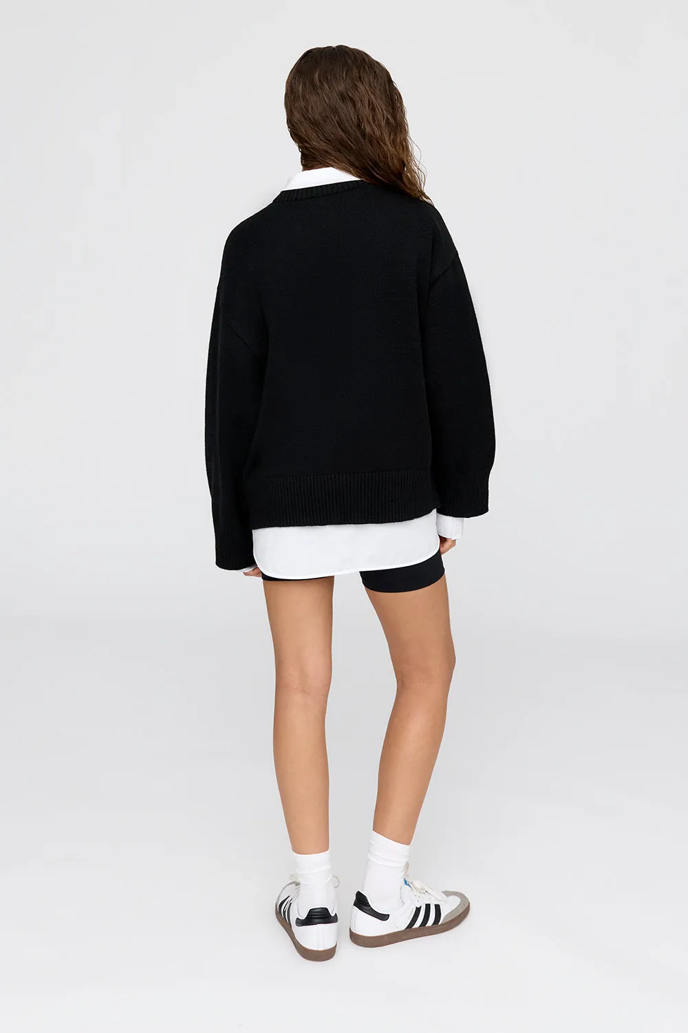 T Logo Knit Sweater - Black And Milk sold by TALA product image thumbnail 3